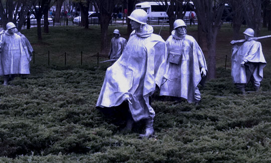 Yesterday I spent time at the Korean War Memorial. It's at its most beautiful and most haunting in the rain or in the fog. "The Forgotten War"? Not by all of us.