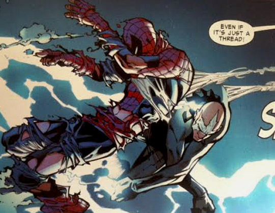 Silk saves Spider Man Electro