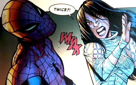 Silk slaps Spider Man