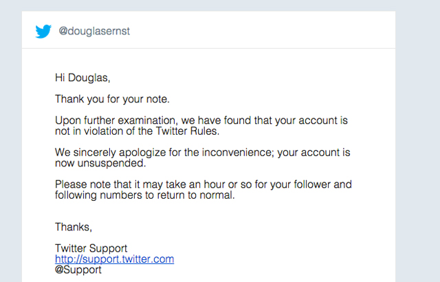 Twitter apology