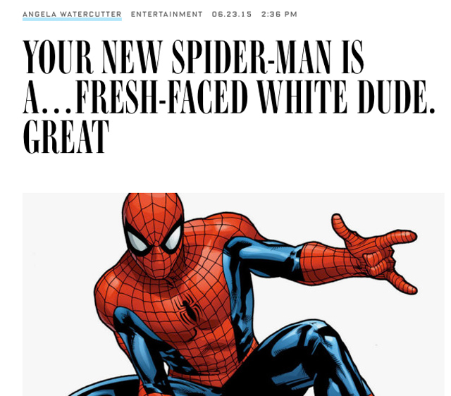 SpiderMan Angela Watercutter