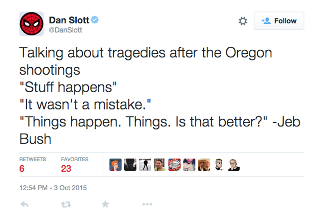 Dan Slott Oregon Shooting