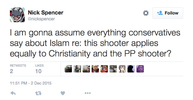 Nick Spencer shooting tweet