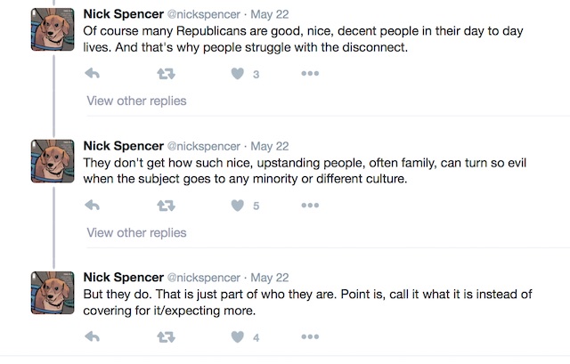 Nick Spencer Twitter political rant