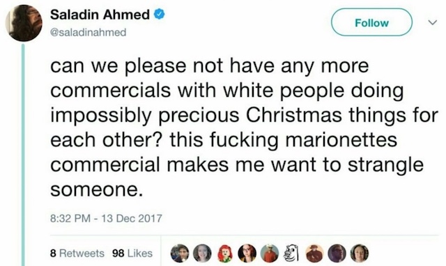 Saladin Ahmed Christmas tweet